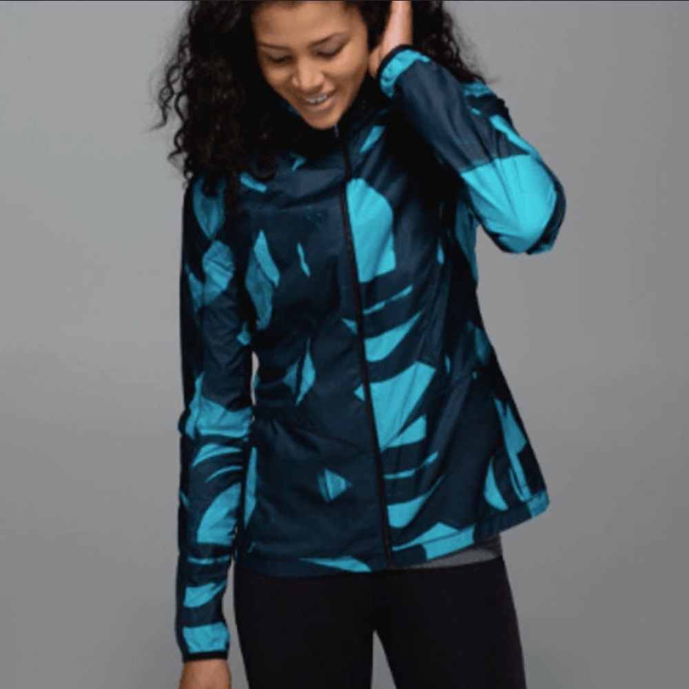 Lululemon backpack jacket black spin, stroke, peacock blue black